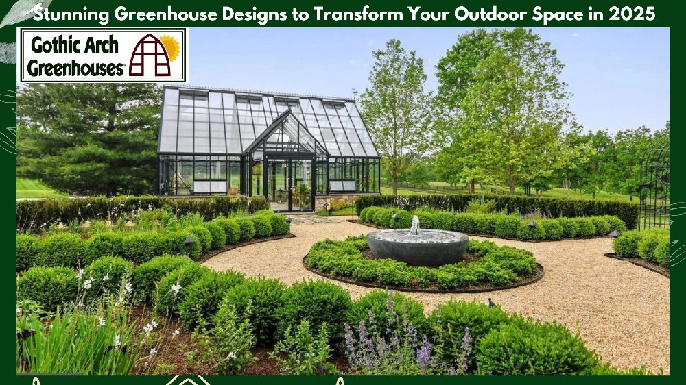 Stunning luxury greenhouse design 2025 blending Scandinavian minimalist glass pavilion with lush tropical plants and outdoor kitchen
